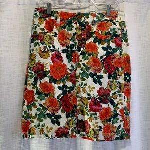Floral denim skirt